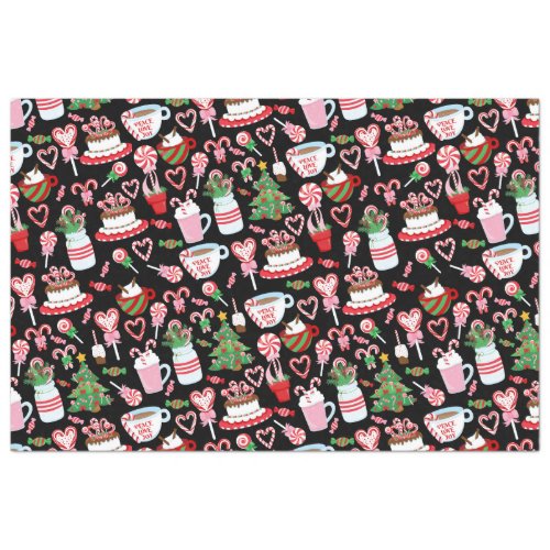 Christmas Candy Cane Sweets Pattern Tissue Paper