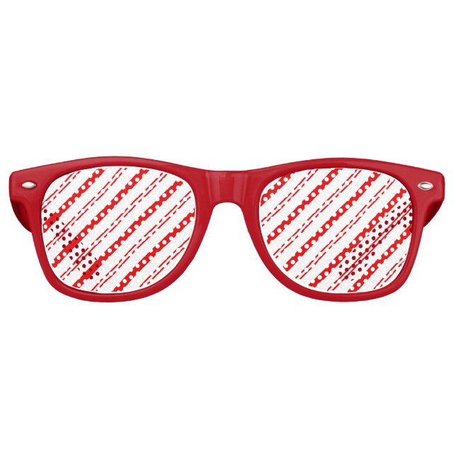 Christmas Candy Cane Swirl Red Sunglasses (Front)