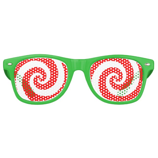 Christmas Candy Cane Swirl Sunglasses (Front)