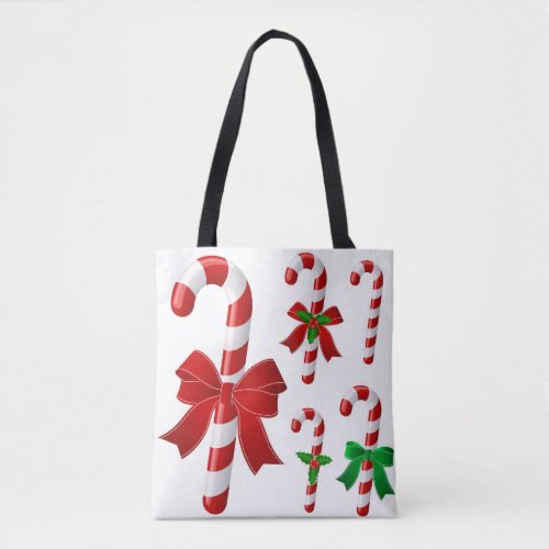 Christmas Candy Cane Tote Bag