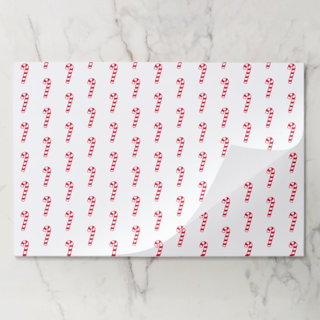 Christmas candy cane white red pattern placemats (Folded)