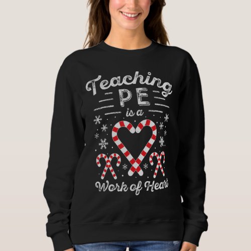 Christmas Candy Cane Work Of Heart Gym  Phys Ed P Sweatshirt