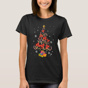 Christmas Candy Cane Xmas Tree Light T-Shirt