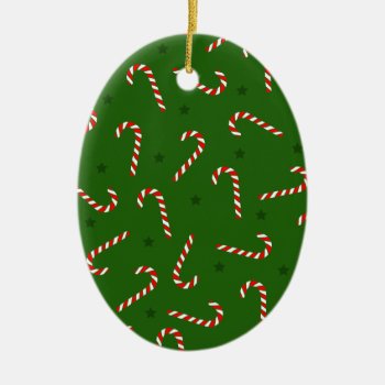 Christmas Candy Canes Ceramic Ornament by funnychristmas at Zazzle