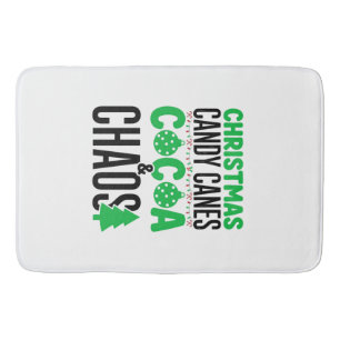 Christmas Candy Canes Cocoa Chaos Design Bath Mat