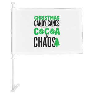 Christmas Candy Canes Cocoa Chaos Design Car Flag