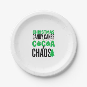 Christmas Candy Canes Cocoa Chaos Design Paper Plates