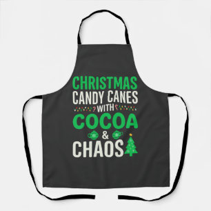 Christmas Candy Canes Cocoa Chaos Holiday Apron