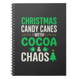 Christmas Candy Canes Cocoa Chaos Holiday Notebook