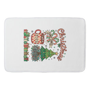 Christmas Candy Canes Cocoa Chaos Tree Mug Present Bath Mat