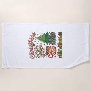 Christmas Candy Canes Cocoa Chaos Tree Mug Present Beach Towel