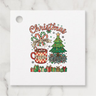 Christmas Candy Canes Cocoa Chaos Tree Mug Present Favor Tags