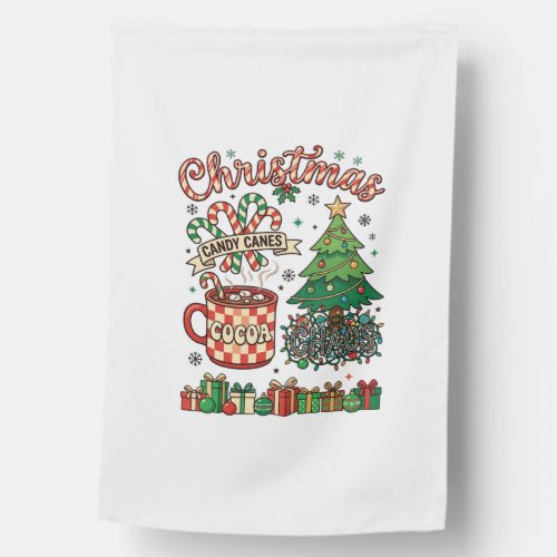Christmas Candy Canes Cocoa Chaos Tree Mug Present House Flag