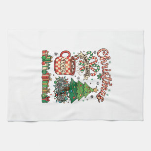Christmas Candy Canes Cocoa Chaos Tree Mug Present Kitchen Towel