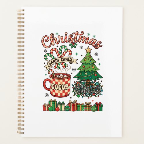 Christmas Candy Canes Cocoa Chaos Tree Mug Present Planner