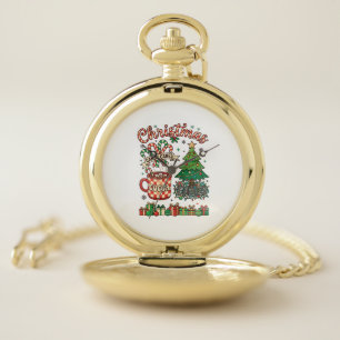 Christmas Candy Canes Cocoa Chaos Tree Mug Present Pocket Watch