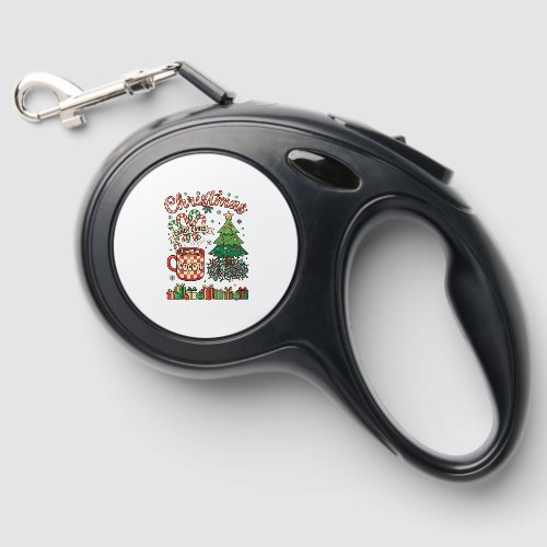 Christmas Candy Canes Cocoa Chaos Tree Mug Present Retractable Pet Leash
