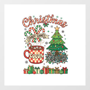 Christmas Candy Canes Cocoa Chaos Tree Mug Present Window Cling