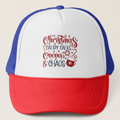 Christmas Candy Canes Cocoa  Chaos Trucker Hat