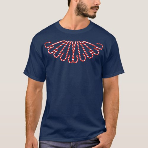 Christmas Candy Canes Collar T_Shirt