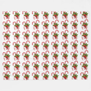 Christmas Candy Canes Fleece Blanket