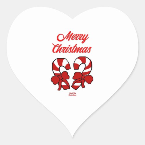 Christmas Candy Canes Heart Sticker