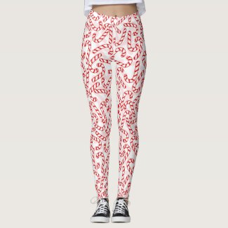 Christmas Candy Canes Leggings