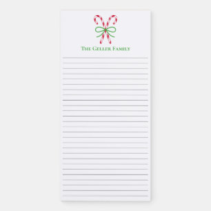 Christmas Candy Canes Magnetic Notepad