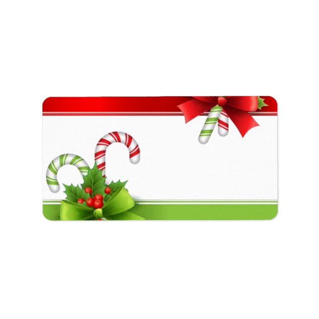 Christmas Candy Canes Mailing Address Labels (Front)