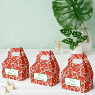 Christmas Candy Canes Pattern Favor Boxes