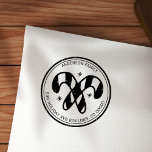 Christmas Candy Canes Personalized  Rubber Stamp<br><div class="desc">Personalize with your text.</div>