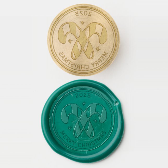 Christmas Candy Canes Personalized  Wax Seal Stamp (Stamped)