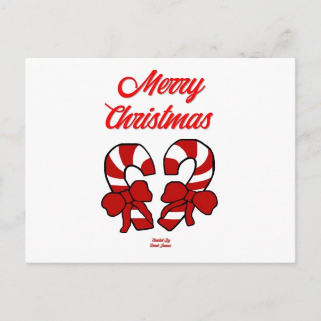 Christmas Candy Canes Postcard (Front)