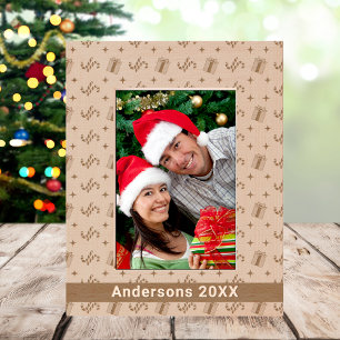 Christmas Candy Canes & Presents Pattern Name 5x7 Engraved Frames
