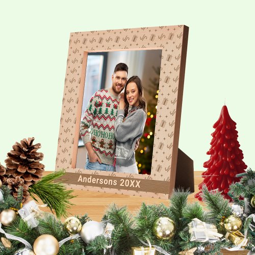 Christmas Candy Canes  Presents Pattern Name 8x10 Engraved Frames