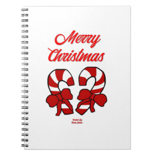 Christmas Candy Canes Spiral Photo Notebook