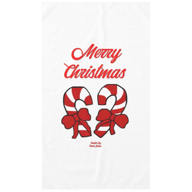 Christmas Candy Canes Tablecloth (Front)