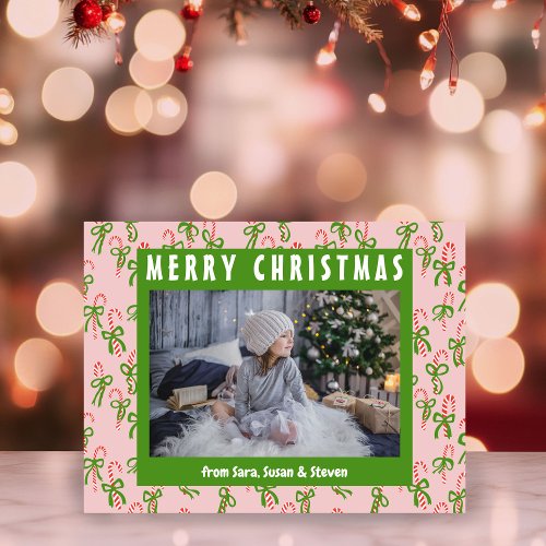 Christmas Candy Canes Xmas Holiday CUSTOM Photo Postcard