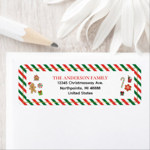 Christmas Candy Coated Sugar Plum Return Address Label