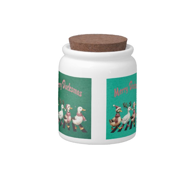 Christmas Candy/Cookie Jar Merry Ducksmas (Back)