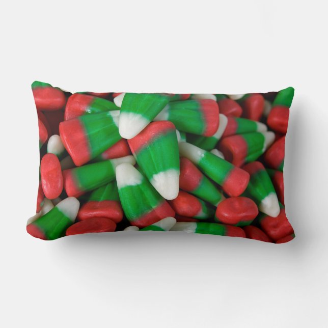 Christmas Candy Corn Lumbar Pillow (Front)