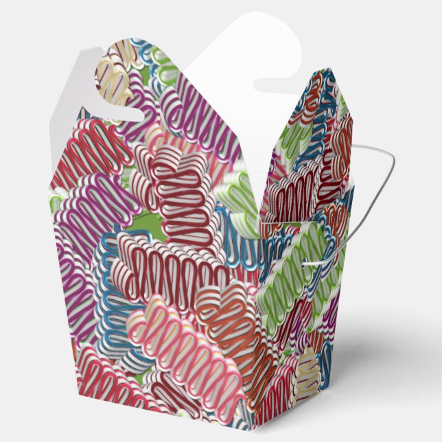 Christmas Candy-FAVOR BOX, Take Out Style Favor Boxes (Opened)