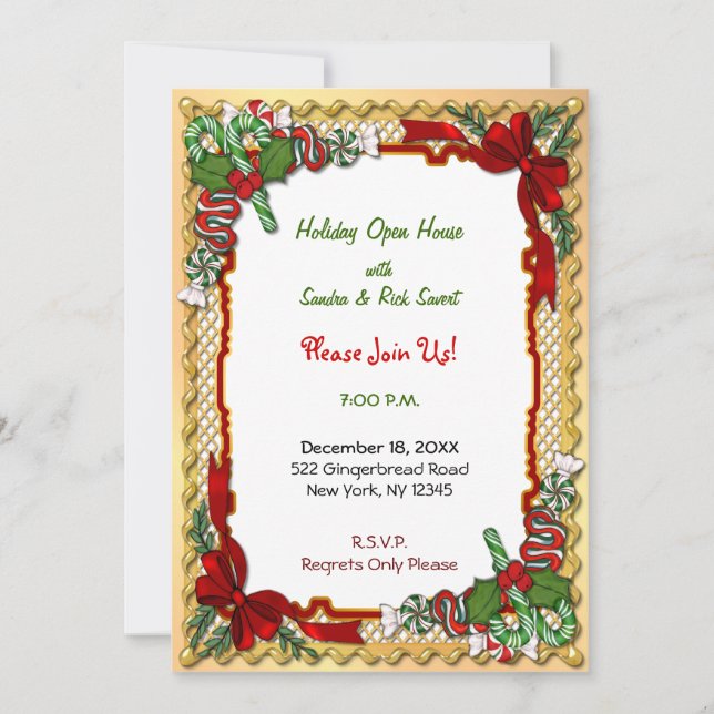 Christmas Candy Garland Invitation (Front)