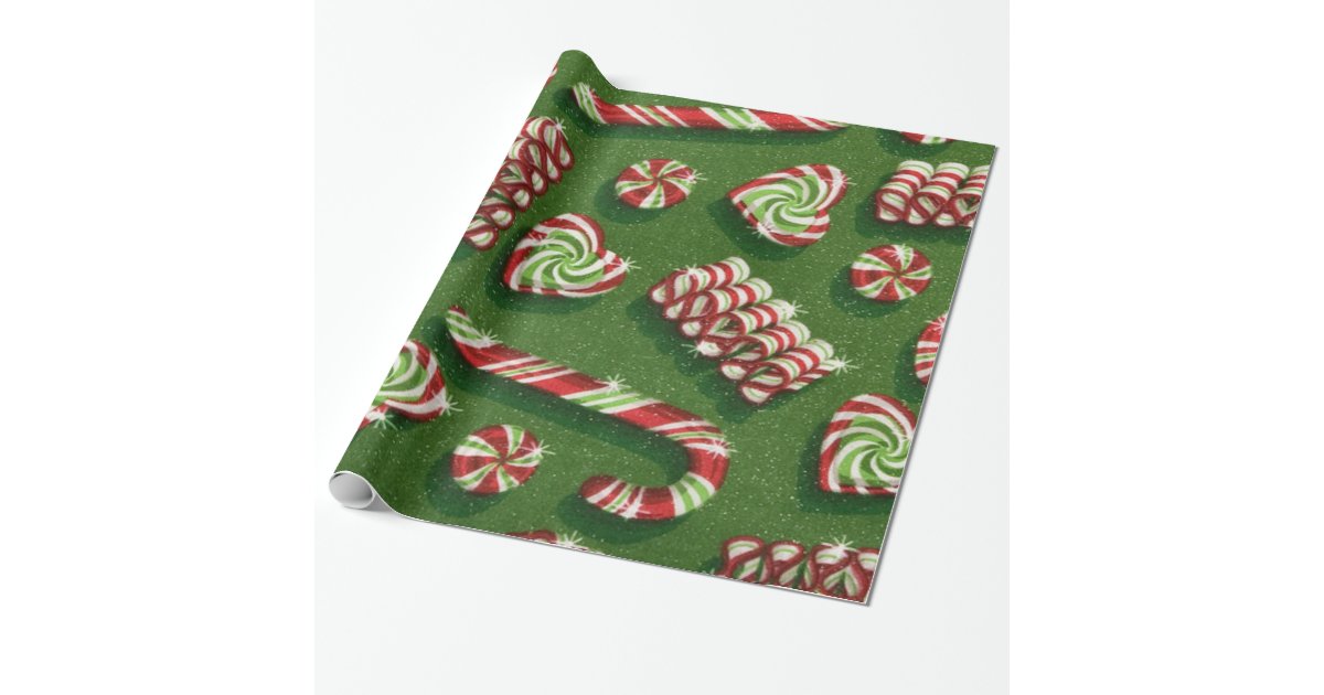 Christmas Candy Glossy wrapping paper | Zazzle.com