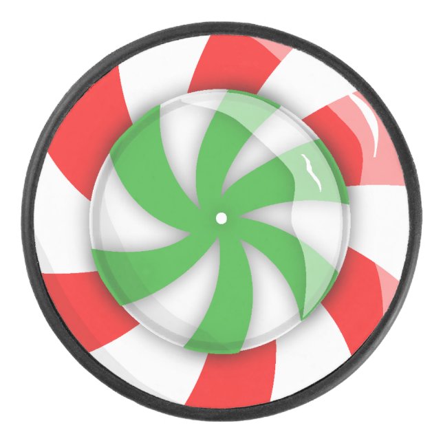 Christmas Candy Hockey Puck (Front)