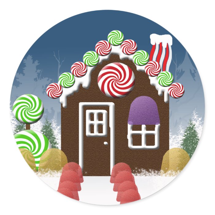 Christmas Candy House Holiday Envelope Seals Stickers