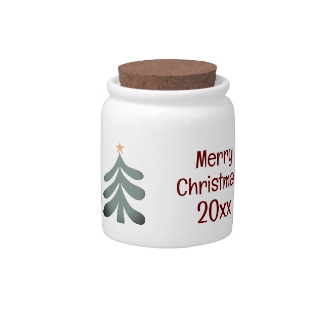 Christmas candy jar Holiday gift with cork lid (Front)