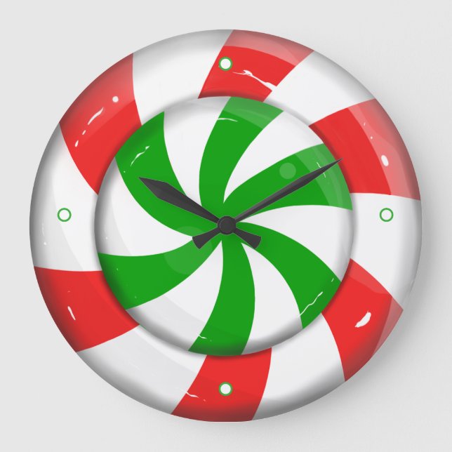 Christmas Candy Large Clock (Front)