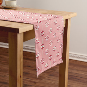 Christmas Candy Lollipops Pink Table Runner