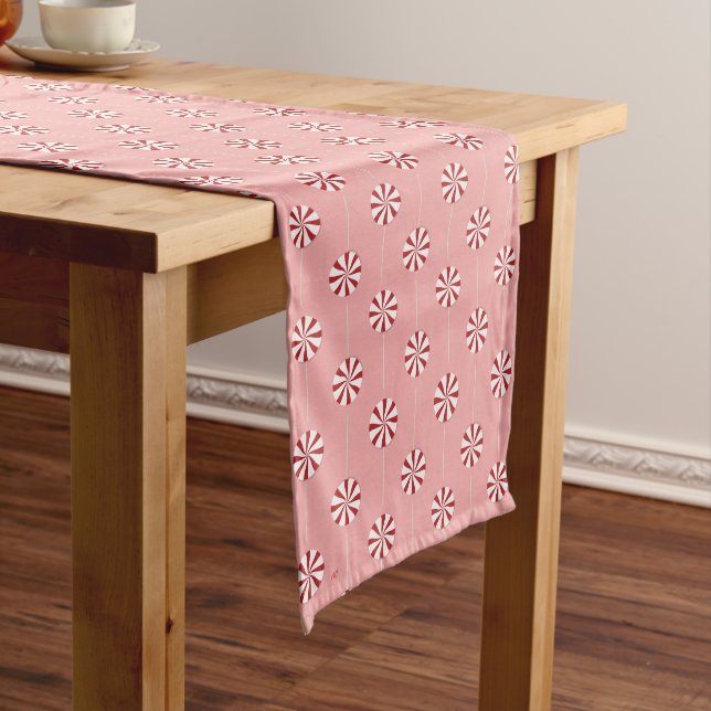 Christmas Candy | Lollipops Pink Table Runner (In Situ)